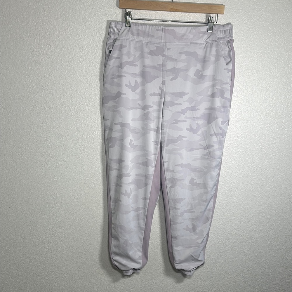 Athleta Light Lilac Camo Track Joggers